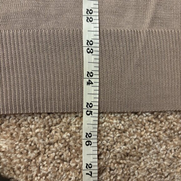 Vintage Sweater Womens S Beige 100% Silk Fine Knit Mock Neck Oversized SS - Picture 8 of 8